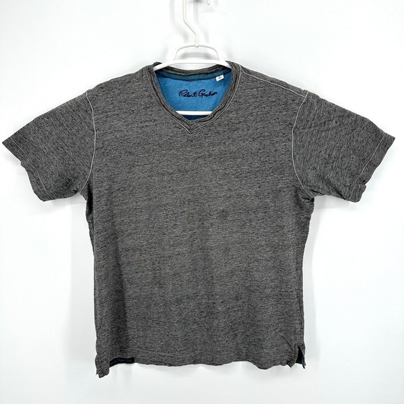 Robert Graham Other - Robert Graham Shirt Mens L Heather Gray V Neck Cotton Modal Blend Luxury
